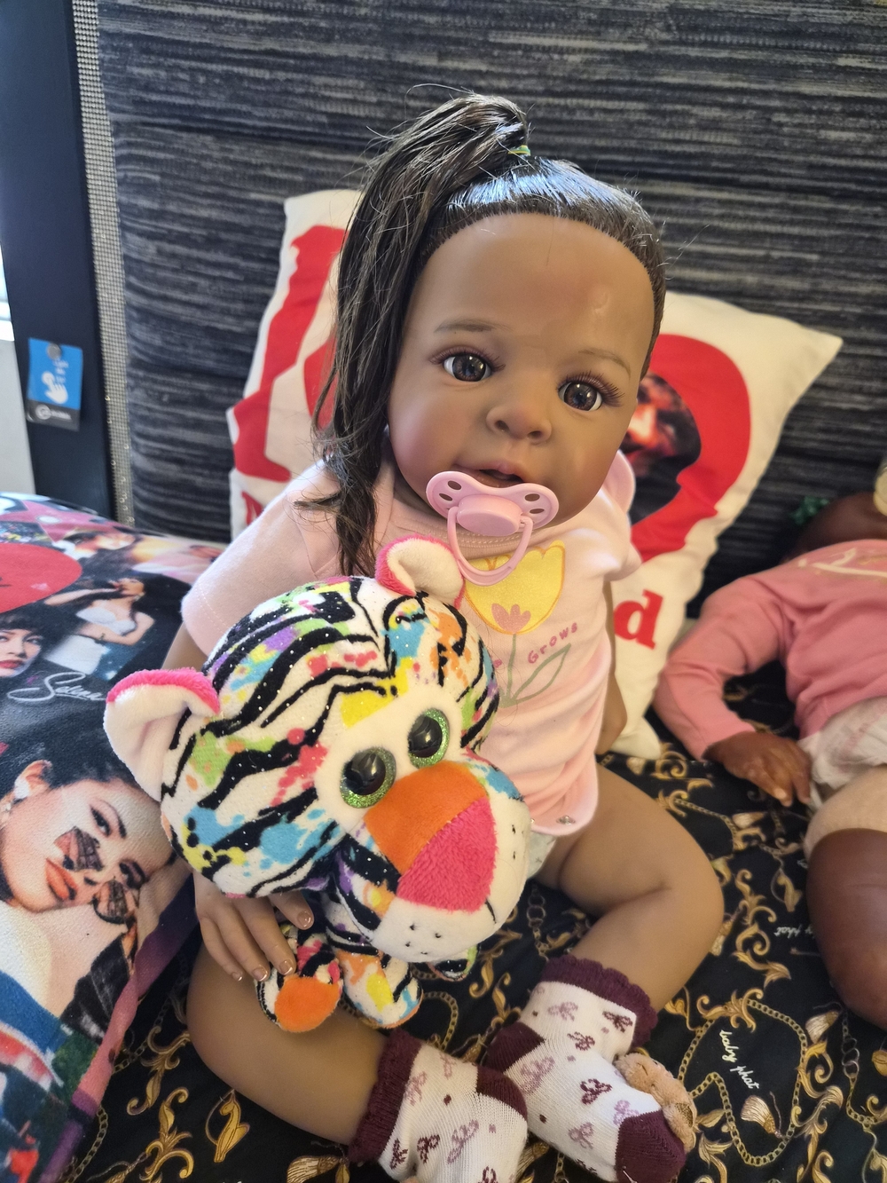 Baby Doll with Pink Outfit and Multicolor Plush Tiger - Kids Toys